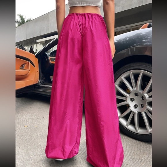 SHEIN 90s Low Rise Drawstring Waist Parachute Pants - Picture 2 of 3